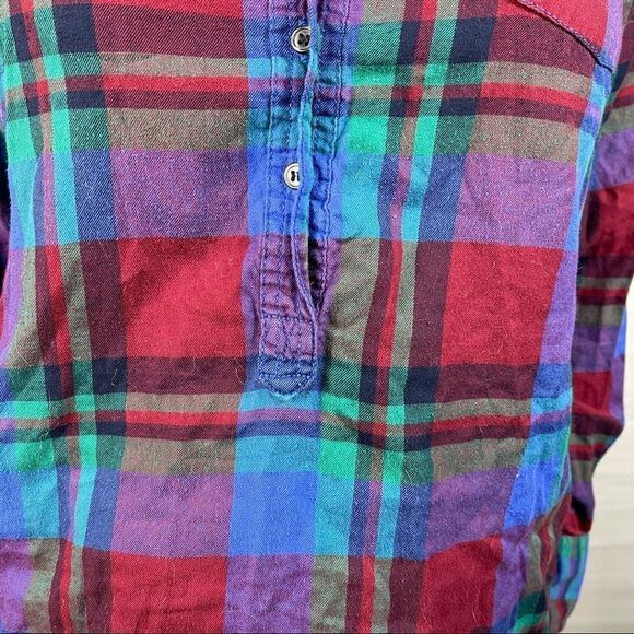 J.Crew Factory Plaid Popover Shirt - Picture 4 of 6